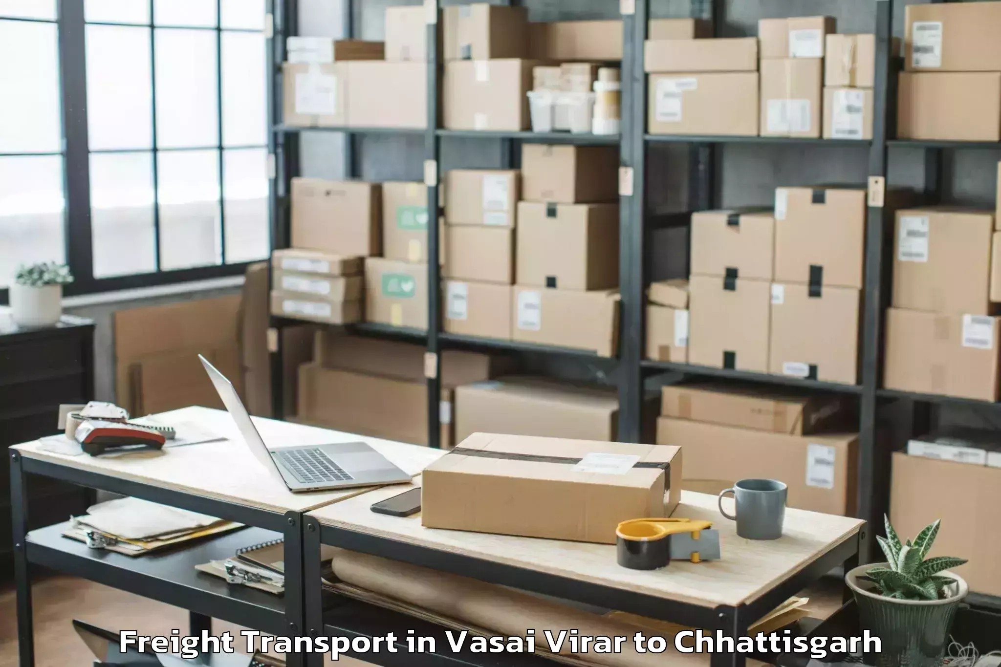 Leading Vasai Virar to Pithora Freight Transport Provider